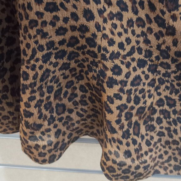 Maggie Boutique Leopard Animal Print Silk Long Sleeve Top Shirt Women Size 12 - Picture 9 of 9